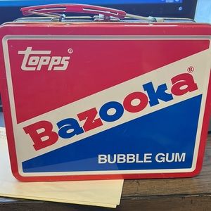 Topps Bazooka Bubble Gum Metal Lunch Box - Red, Blue, White